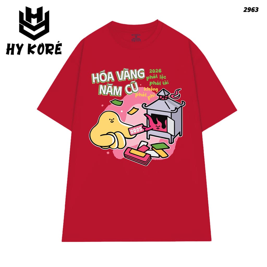 Áo Thun TẾT HY KORÉ HÓA VÀNG NĂM CŨ 2963 Nam Nữ Form Rộng Local brand Vải Cotton 100% Unisex Oversize