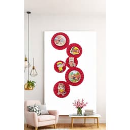 ( FREE SHIP) Sét 6 quạt giấy đỏ trang trí tết 2026, decor nhà cửa trường học tết nguyên đán 9