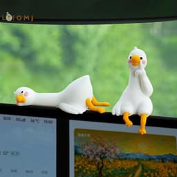 [LTIOMJ] Trang trí động vật hoạt hình bằng nhựa cho bàn làm việc Bảng điều khiển ô tô Màn hình TV Ý tưởng quà tặng vịt 3D dễ thương Hình vịt nhựa Trang trí vui nhộn 6