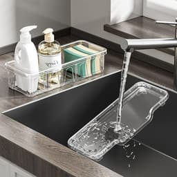 Kệ Để bồn rửa chén nhà bếp, Giá Đỡ bồn bát nhựa PET có khay thoát nước, Kệ để đồ rửa chén Tiện Dụng 9