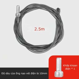 Dây thông tắc cống Inox siêu bền 10m dễ dàng lắp với máy khoan, xử lý bồn cầu hiệu quả 8