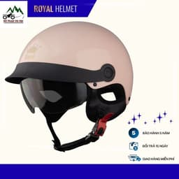 [HN]  Mũ bảo hiểm 1/2 Royal M163 lưỡi trai kèm kính âm màu đen che nắng dành cho nam nữ đi xe máy 5