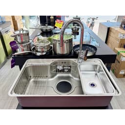 CHẬU RỬA BÁT NOBINOX LIKEN NL725D, Bảo hành 10 năm, NOBINOX LIKEN NL725D 80x50x22cm 2