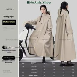 Áo mưa vải Oxford đi xe máy xe điện dạng khóa kéo, cúc bấm dày dặn chống thấm tốt - hieuanh1688 5