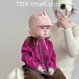 [1-4 Tuổi] Mũ Bảo Vệ Tai Cho Bé Thu Đông Hoạt Hình Thỏ Trẻ Em Ấm Áp Lei Feng Mũ Lông Cừu Tai Bé Mùa Đông Mũ SM511 2