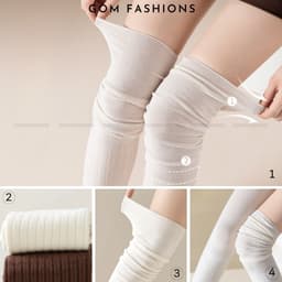 Tất đùi nữ lolita mùa đông mang boot GOMTAT, vớ đùi cổ cao thời trang, mang giày bốt, mềm mịn giữ ấm - KEM-002 3