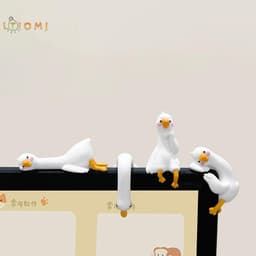 [LTIOMJ] Trang trí động vật hoạt hình bằng nhựa cho bàn làm việc Bảng điều khiển ô tô Màn hình TV Ý tưởng quà tặng vịt 3D dễ thương Hình vịt nhựa Trang trí vui nhộn 1