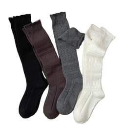 Tất bê len retro dày ấm áp thời trang thu đông, phù hợp với boots cao cổ. 5