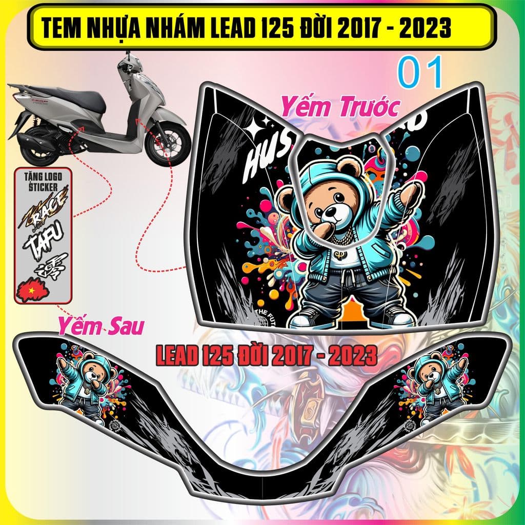 Tem Dán Nhựa nhám LEAD đòi 2017 dến 2023 nhiều Mẫu mới ra mắt cực dẹp Decal 3lớp nhám