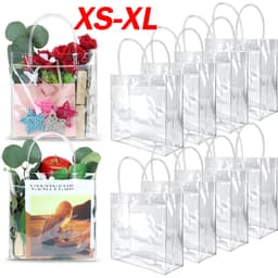 Túi quà tặng bằng nhựa trong suốt nhiều kích thước có tay cầm / Túi đóng gói Tote quà tặng PVC mềm 1