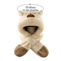 Mũ Lông Cừu 2in1 Capybara Kèm Khăn Quàng Cổ Đáng Yêu, Giữ Ấm Cùng Cánh Thiên Thần Phát Sáng Cho Bé Trang Trí Công Chúa 3