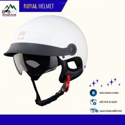 [HN]  Mũ bảo hiểm 1/2 Royal M163 lưỡi trai kèm kính âm màu đen che nắng dành cho nam nữ đi xe máy 6