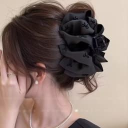 Kẹp Tóc Nữ Nơ Màu Đen Satin Cá Mập Kẹp Phụ Kiện Tóc Thời Trang Phong Cách Hàn Quốc 1