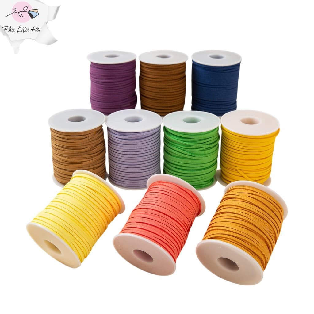 Cuộn dây nhung da lộn trang trí hoa buộc hộp quà, làm nơ, làm đồ handmade