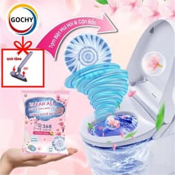 Gochy Viên Sạch Bồn Cầu Clean All 50g - Tẩy Mảng Bám Khử Mùi & Diệt Khuẩn - Tặng Chổi Cọ Đa Năng - 368 Lần Xả,Hương Đào 4
