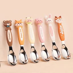 Thìa Ăn Trẻ Em , Muống Ăn Hoạt Hình inox 316 An Toàn Cho Bé , Thìa Ăn Trái Cây 1