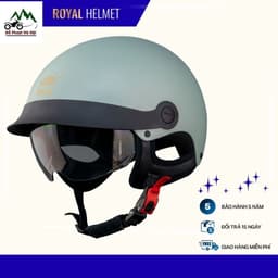 [HN]  Mũ bảo hiểm 1/2 Royal M163 lưỡi trai kèm kính âm màu đen che nắng dành cho nam nữ đi xe máy 8