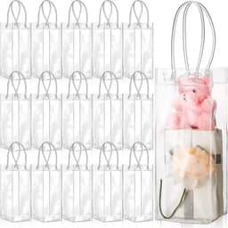 Túi quà tặng bằng nhựa trong suốt nhiều kích thước có tay cầm / Túi đóng gói Tote quà tặng PVC mềm 3