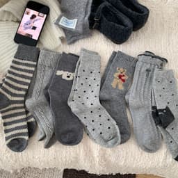 Combo 10 Đôi Tất Cổ Cao Gấu Xám Giáng Sinh – Tất Nam Nữ Cotton Ấm Áp, Họa Tiết Noel Dễ Thương 7