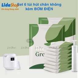 SET 6 TÚI TẶNG BƠM ĐIỆN CỰC TIỆN LỢI ( túi hút chân không xanh lá) [Nhận Sỉ] 1