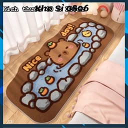 thảm chân Cute cao cấp lông hình capybara melody pompompurin pocha cinnamol hello kitty kuromi 【Nhận Sỉ】 1
