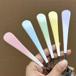 Sét 5 Muỗng bằng innox 304 không gỉ phong cách Hàn Quốc. Thìa tròn cán dẹp nhiều màu loang kícḣ thước 16.5cm 5
