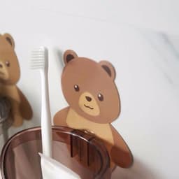 Cốc Đựng Bàn Chải, Kem Đánh Răng Hình Gấu Cute Dính Tường VINBEO 3