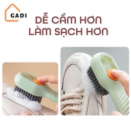 Bàn Chải Vệ Sinh Có ngăn chứa nước giặt,  Bàn chải cọ rửa đa năng 3 trong 1 có hộc chứa xà phòng VINBEO 6
