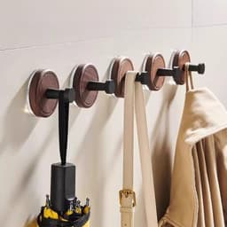 Set 4 Chiếc Móc Gỗ Nguyên Khối Treo Tường. Móc Treo Chìa Khóa, Áo Khoác Không Khoan Đục Phong Cách Bắc Âu 9