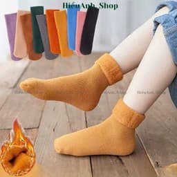 Set 20 đôi tất lót lông cổ cao cho bé trai và bé gái từ 2-6 tuổi siêu ấm dày dặn giữ nhiệt tốt 2