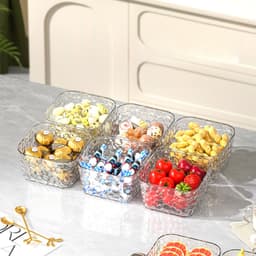 Khay Mứt 6 Ngăn Nhựa Cao Cấp Có Nắp, Khay Đựng Bánh Kẹo, Hạt, Trái Cây Khô Sang Trọng 5