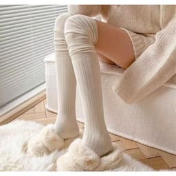 Set 5 Đôi Tất Vớ Đùi Dài Qua Gối Đi Bốt Gân Tăm Giữ Ấm Mùa Đông Phong Cách Hàn Quốc Sandy Đ9 6
