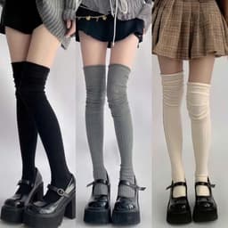 Set 5 Đôi Tất Vớ Đùi Dài Qua Gối Đi Bốt Gân Tăm Giữ Ấm Mùa Đông Phong Cách Hàn Quốc Sandy Đ9 2