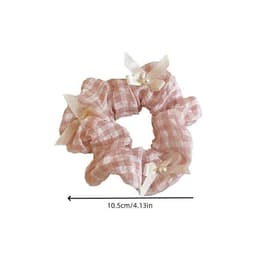 Hồng Trắng Kẻ Sọc Nơ Tóc Nữ Phong Cách Ngọt Ngào Scrunchies Dây Cao Su Tóc Phụ Kiện Tóc 2
