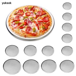 Khay nướng bánh Pizza bằng nhôm 6 inch -17 inch Màn hình phẳng Dây lưới thực phẩm giòn 4