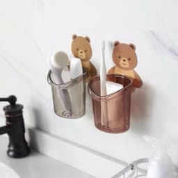 Cốc Đựng Bàn Chải, Kem Đánh Răng Hình Gấu Cute Dính Tường VINBEO 5