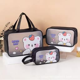Set 3 Túi đựnġ Mỹ Phẩm Đồ Trang Điểm Du Lịch Chống Nước Họa Tiết Luck Day CuTe Dễ Thương 2
