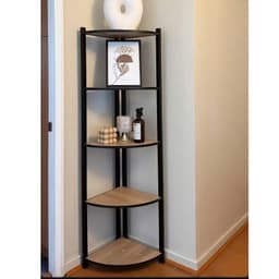 Kệ khung sắt mặt gỗ MDF kê góc tường 3/4/5 tầng. Giá gỗ để sách vở, decor phòng ngủ, phòng khách hiện đại 9