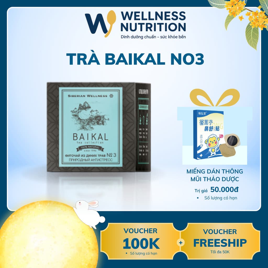[Trà ngủ  N3] Thực phẩm bảo vệ sức khỏe Trà thảo mộc Baikal tea collection Herbal tea N3 - 30 túi - Date 2024/2025
