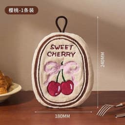 Khăn lau tay vải nhung hình bánh ngọt và cherry dễ thương mềm mịn, thấm hút nhanh VINBEO 4