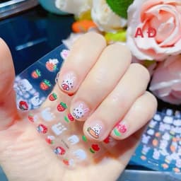 Set 10 tấm hình dán mónġ cute🍀FREESHIP🍀Sticker dán mónġ cho trẻ em Hello Kitty siêu bền, siêu dính VINBEO 5