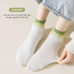 Vinbeo SET 10 Đôi Tất Cổ Ngắn Phối Màu Cotton Co Giãn 4 Chiều Thấm Hút Mồ Hôi Tối Đa Cho Nam Nữ tatnu tatnam VINBEO 5