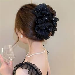 Kẹp Tóc Nhựa Voan Lụa Tiểu Thư Chấm Bi Xinh Xắn Cho Các Nàng 4