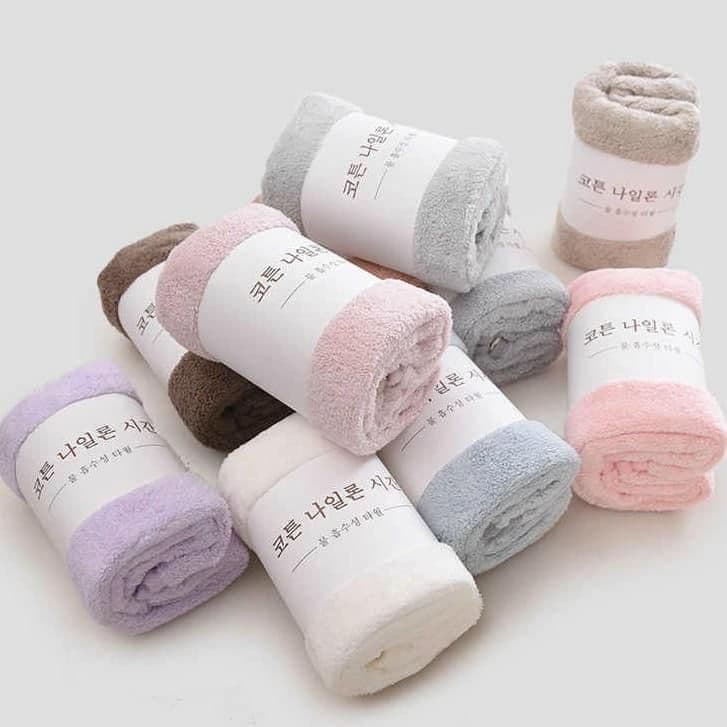 Khăn Mặt🍀FREESHIP🍀Khăn Mặt Lông Cừu-Xuất Hàn Mẫu Mới 30x50cm VINBEO