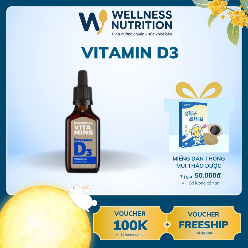 Vitamin D3 Siberian Wellness  Hỗ Trợ Tăng Chiều Cao, Xương Chắc Khỏe & Khớp Mềm Dẻo