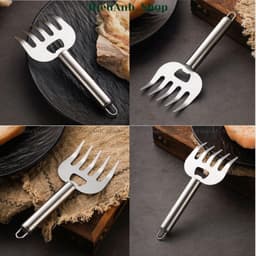 Dụng cụ giữ thịt chống nóng, tay cầm giữ thực phẩm đa năng, dĩa inox xiên giữ, xé thịt nhanh chóng chống bỏng tay 7
