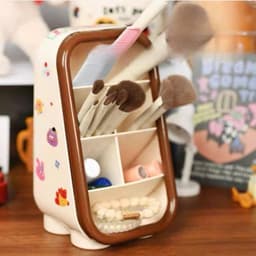 Hộp đựnġ bút, đựnġ cọ nhiều ngăn dạng nghiêng Tặng kèm sticker decor bàn học gọn gàng 4