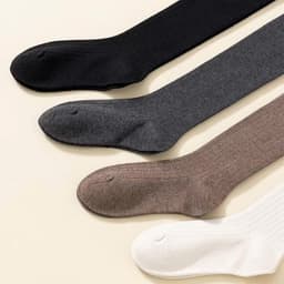 Set 5 Đôi Tất Vớ Đùi Dài Qua Gối Đi Bốt Gân Tăm Giữ Ấm Mùa Đông Phong Cách Hàn Quốc Sandy Đ9 8