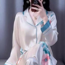 [ HÀNG HOT - ĐẲNG CẤP THỜI TRANG ] Đồ Bộ Nữ Pijama Bộ Lụa latin Tay Dài cổ sơ mi bigsize (60-80kg) 4