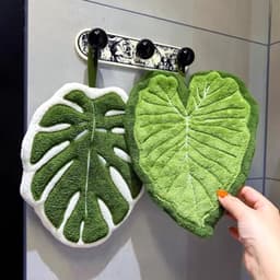 Khăn mặt hình lá xanh Khăn lau tay thấm hút thân thiện với da Khăn tay sáng tạo 3
